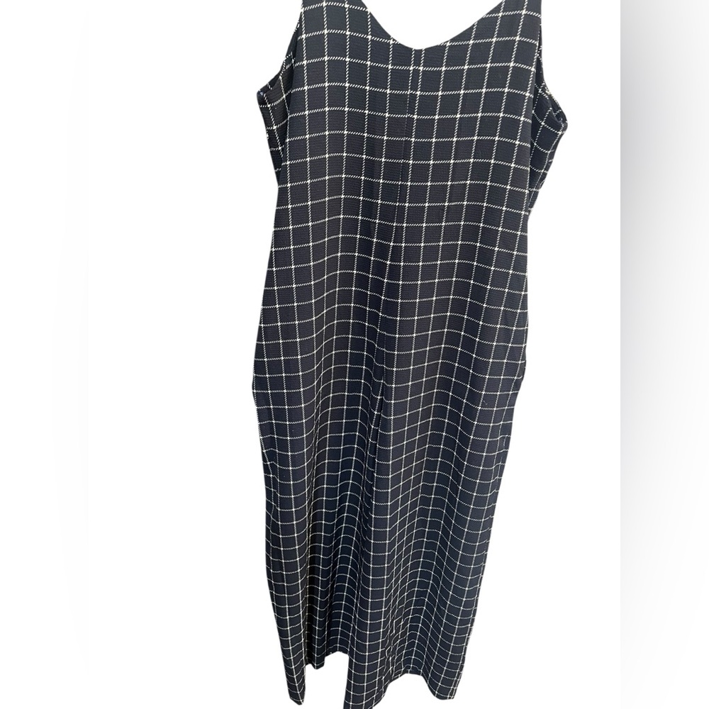 Monteau Navy Blue and White Plaid Jumpsuit w/Pockets - Small - Picture 8 of 10